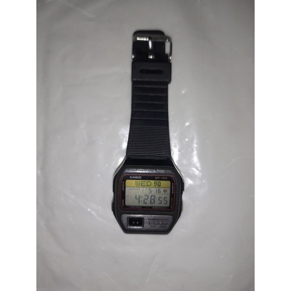 Vintage Casio BP-120 Blood Pressure Monitor Watch Japan Sensor Panel PLS EKG - Picture 1 of 8